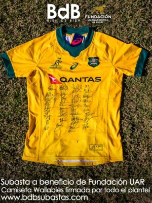Camiseta Wallabies Rugby Championship, autografiada por el plantel