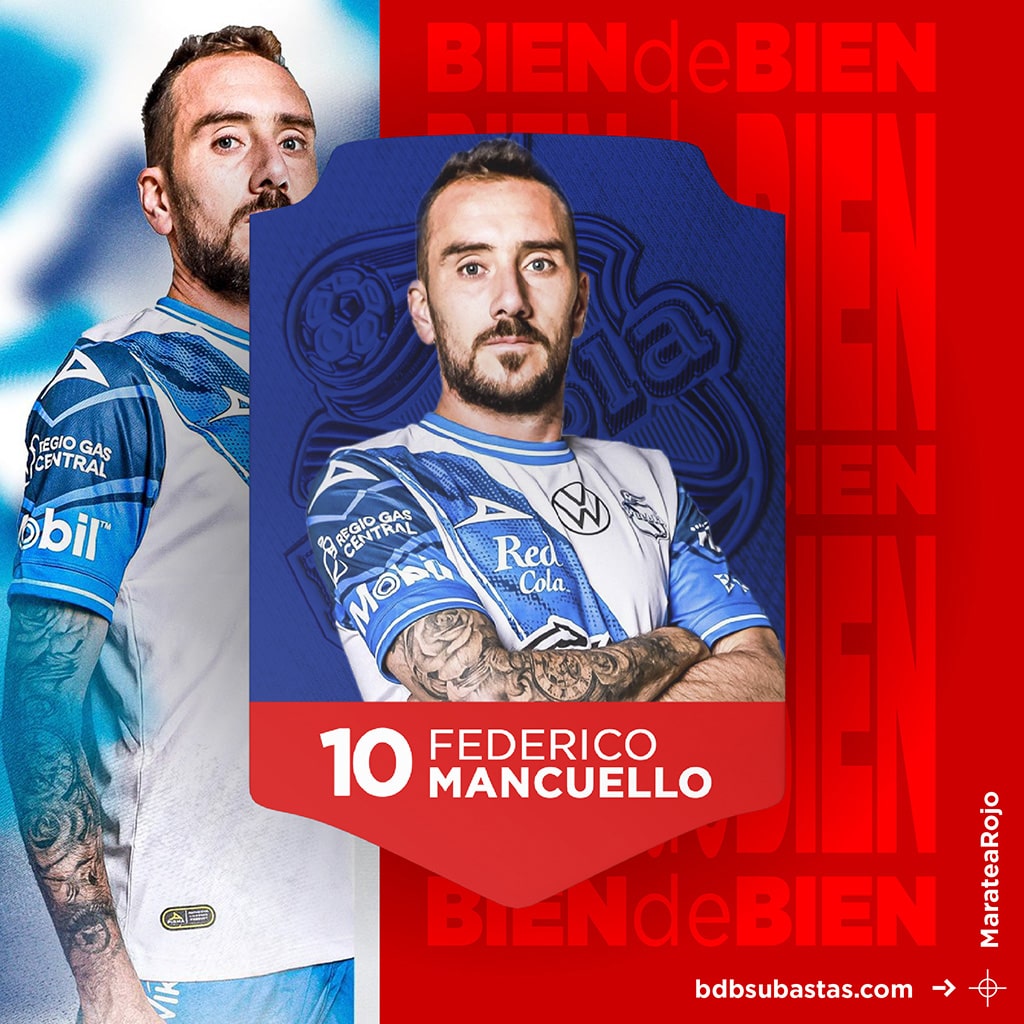 #MarateaRojo Camiseta de Federico Mancuello Club Puebla MX