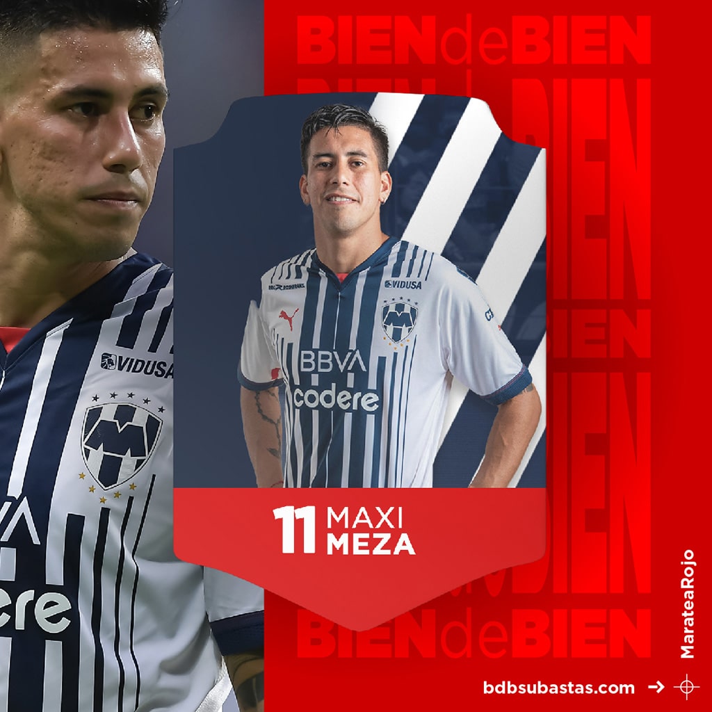 #MarateaRojo Camiseta de Maxi Meza Rayados de Monterrey MX