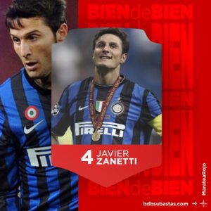 #MarateaRojo Camiseta del Inter de Milán - Javier Pupi Zanetti