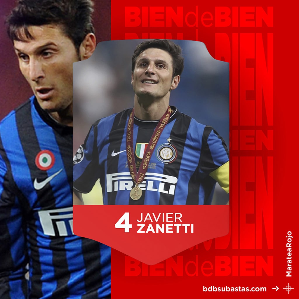 #MarateaRojo Camiseta del Inter de Milán - Javier Pupi Zanetti