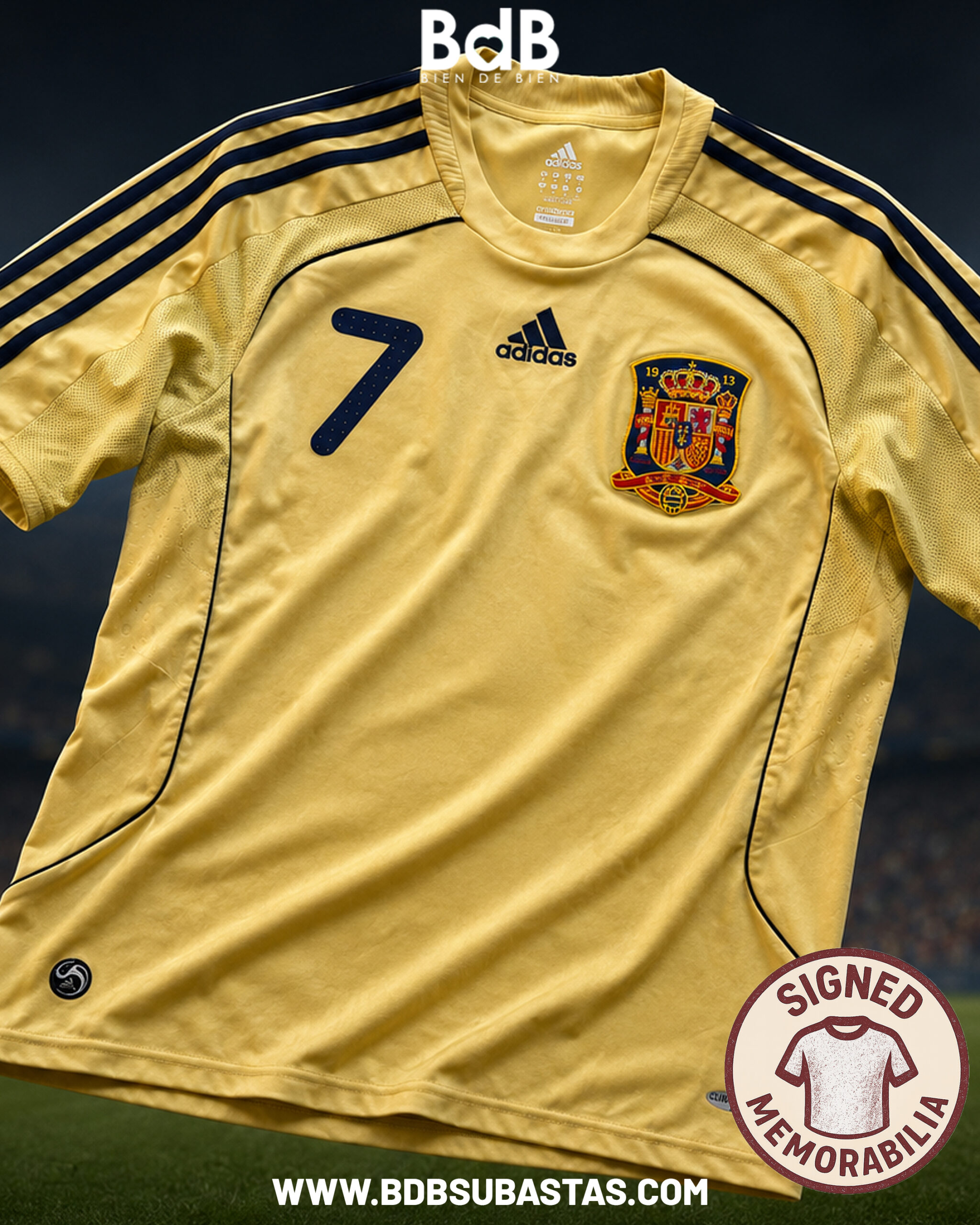 España Euro 2008 con firma certificada de David Villa (subasta en dólares) - Imagen 2